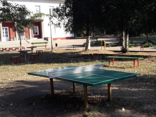 и млади и стари играят на тенис на маса в Селановци
