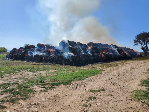 Запалиха 2000 бали от кметска ферма в Сталийска махала